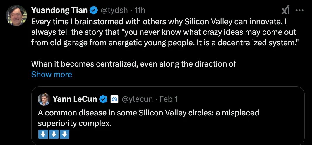 DeepSeek綜合征？Yann LeCun：硅谷存在一種“錯位的優(yōu)越感”